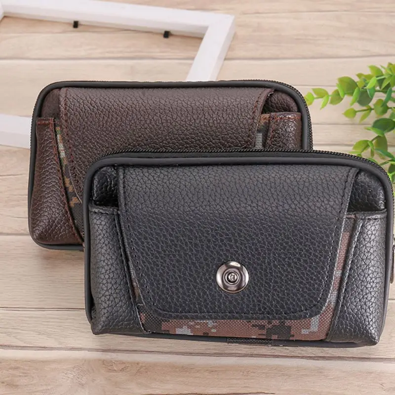 

Men Vintage PU Leather Waist Bag Belt Loop Holster Carry Phone Pouch Wallet H8WD