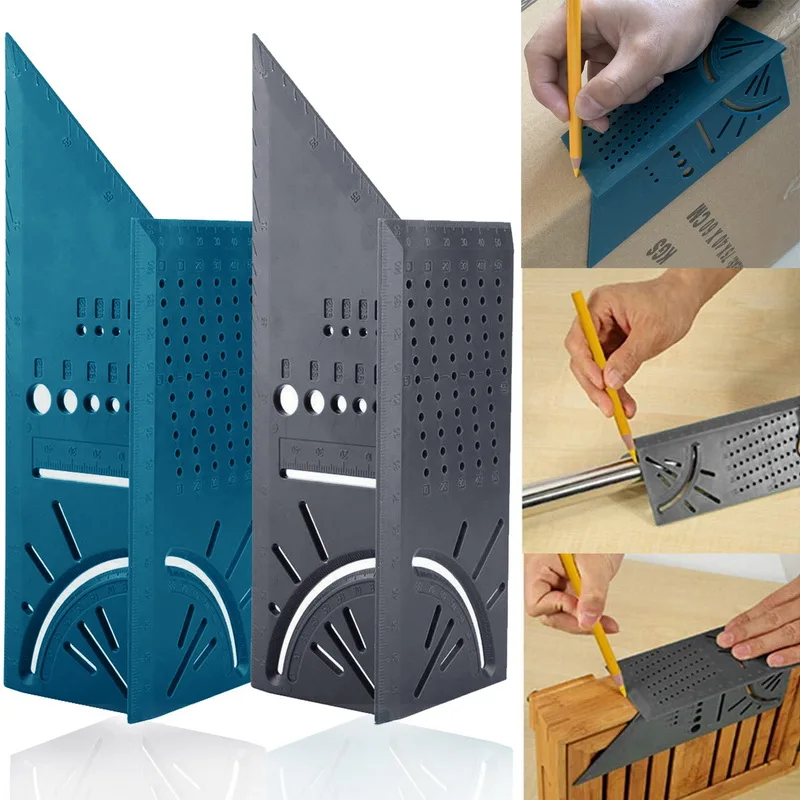 

3D Angle Measuring Square Woodworking Scribe Measuring Ruler Measure Tool with Gauge and Ruler 1Pcs
