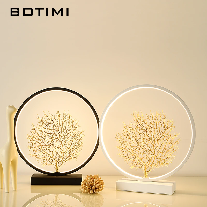 Скандинавское дерево в форме арт деко круглая Настольная лампа для гостиной