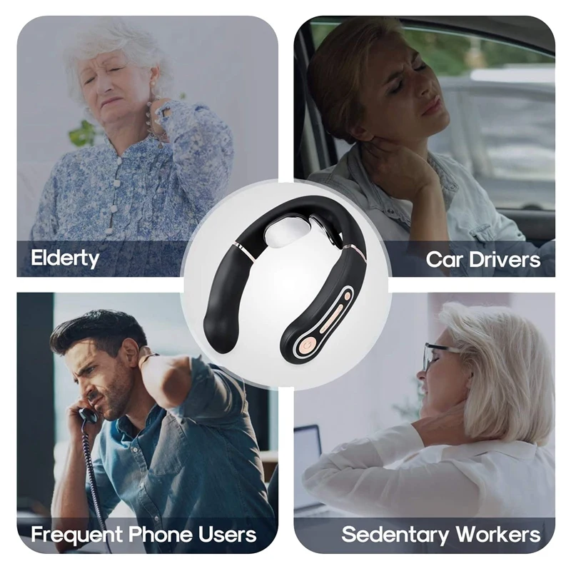 

Neck Massager,Intelligent Portable Electromagnetic Pulse Neck Massager with Cordless Heating Function