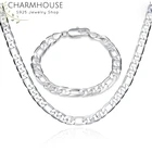 Мужской ювелирный комплект из колье и браслета, из серебра 925 пробы