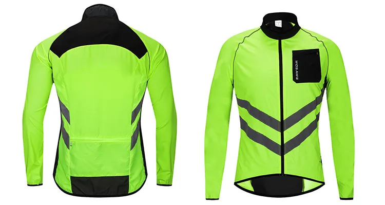 WOSAWE Ультралегкая Мужская велосипедная ветровка Светоотражающая куртка