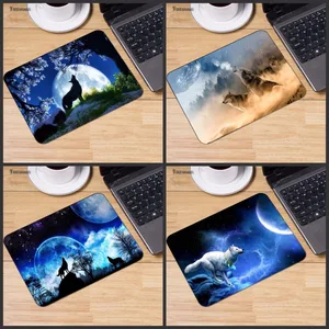 Yuzuoan коврик для мыши на заказ белый волк в горы дикий компьютер Ноутбук Прочный нескользящий коврик Размер для 18*22 см