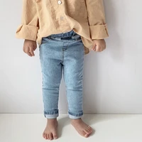 spring and autumn korean childrens clothing new products for boys and girls fashion simple stretch multicolor versatile jeans