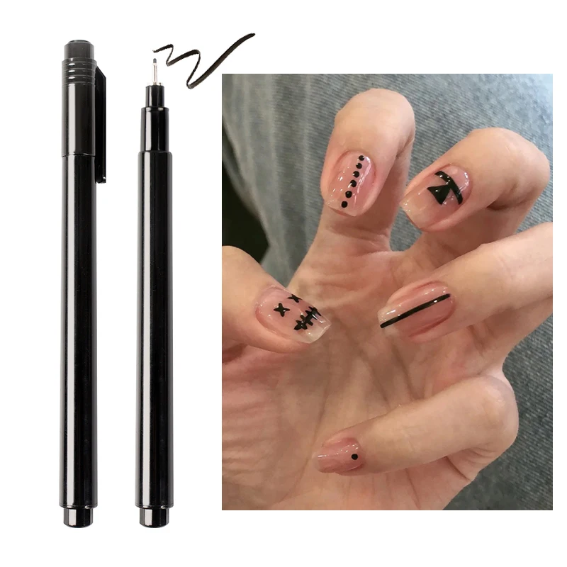 

1 шт. граффити ручка для дизайна ногтей Черного Цвета УФ-Гель-лак Дизайн Рисование лайнер узор ручка кисти «сделай сам» инструменты для ногт...