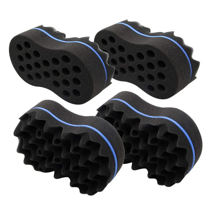 2pcs Double Sided Wave-shaped Sponge Brushes Multi-holes Side Braid Twist Hair Curl Wave Hair Brush Comb Hair Styling Tools