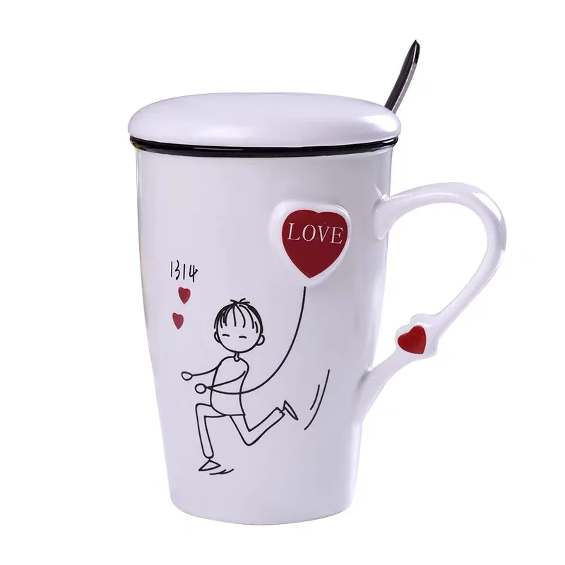 

New ceramic cup embossed couple cup set 520 boys and girls for creative coffee mug wedding