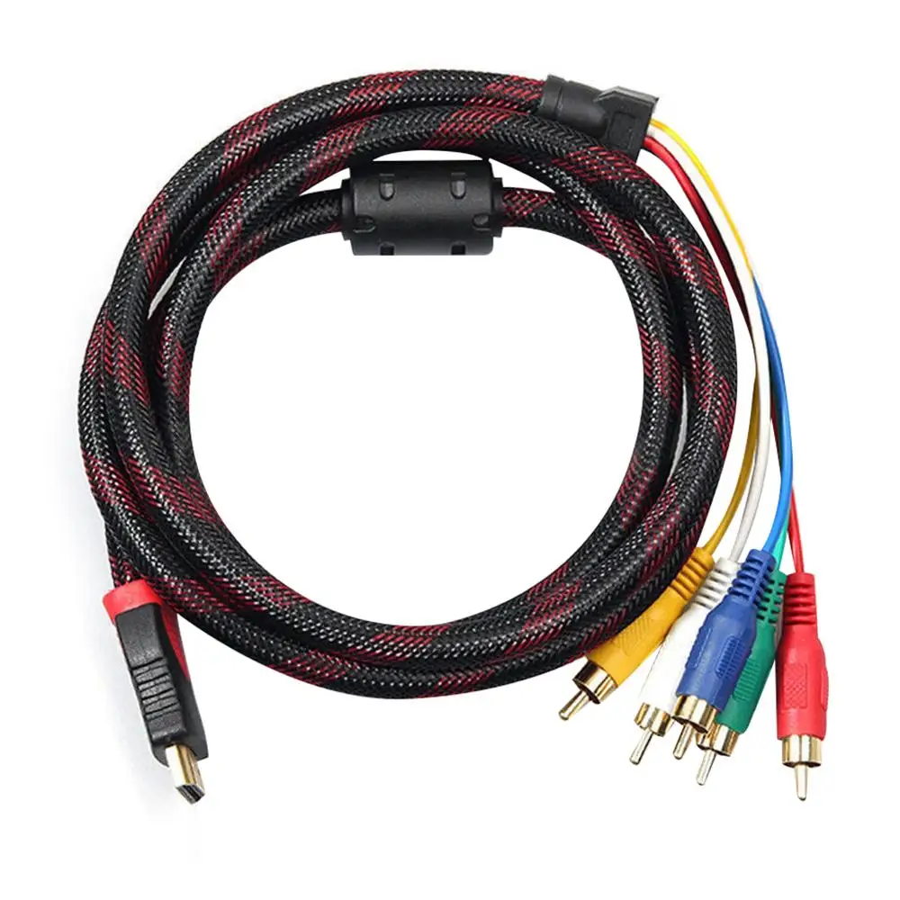 HD 1080P HDMI штекер в 5 RCA RGB av-кабель коннектор аудио-видео шнур адаптер футов/1 м с