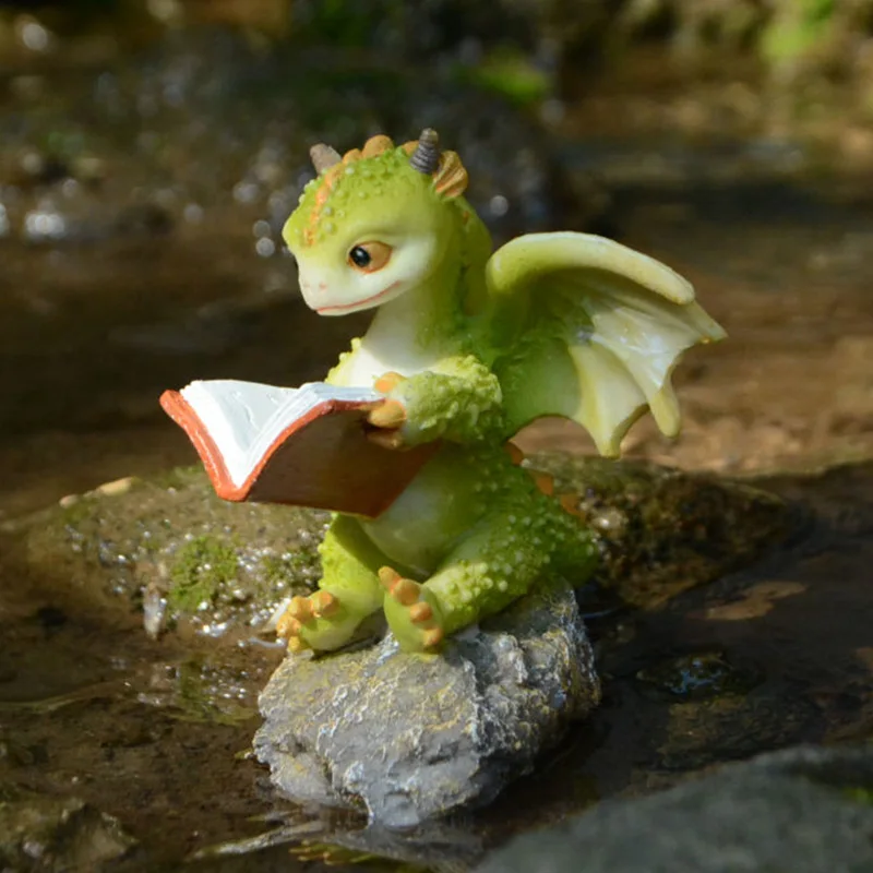 

Creative cute Dragons Resin simulation magic animal Resin Arts fairy garden miniature figurines home decoration accessories