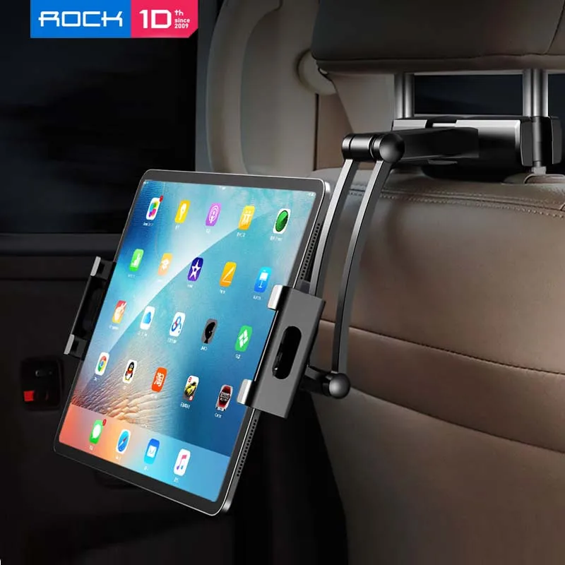 Автомобильный держатель для телефона ROCK, крепление для iPad Mini Pro, планшетов, телефонов, кронштейн на заднее сиденье, универсальный автомобильный держатель на заднее сиденье, подставка для iPhone