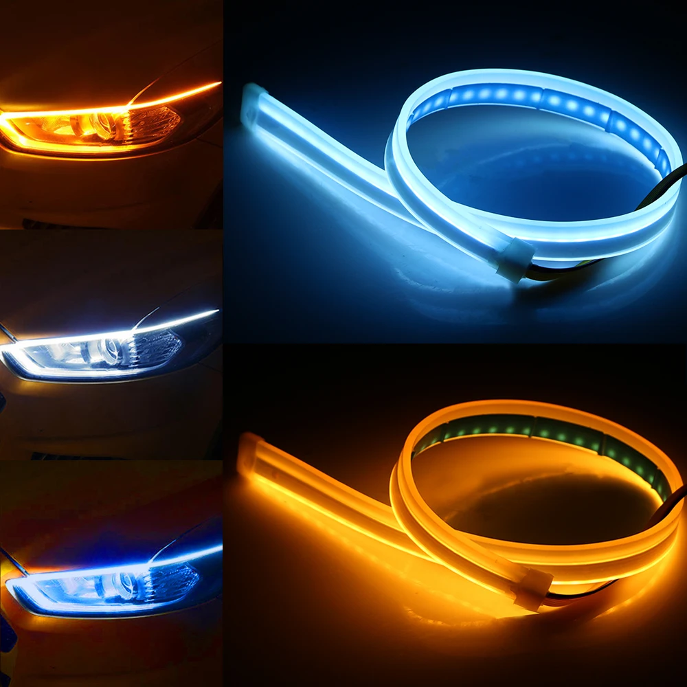 LEEPEE автомобиля Светодиодные ленты DRL 30 45 60 см дневные ходовые огни светильник
