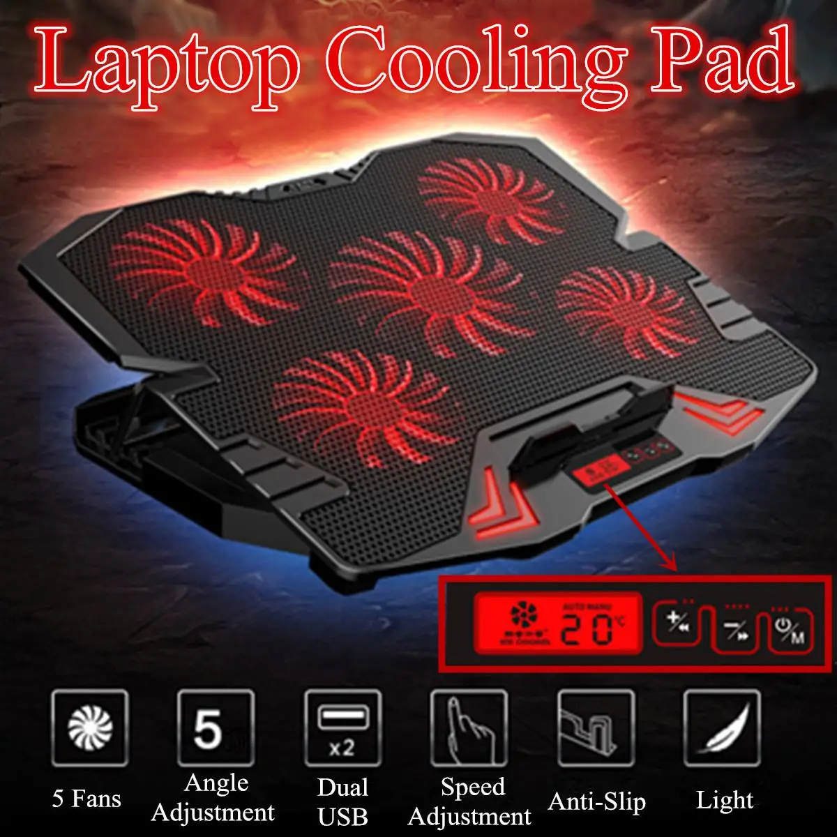 

Notebook computer radiator 15.6 inch aluminum alloy silent ultra thin water cooling fan base game bracket
