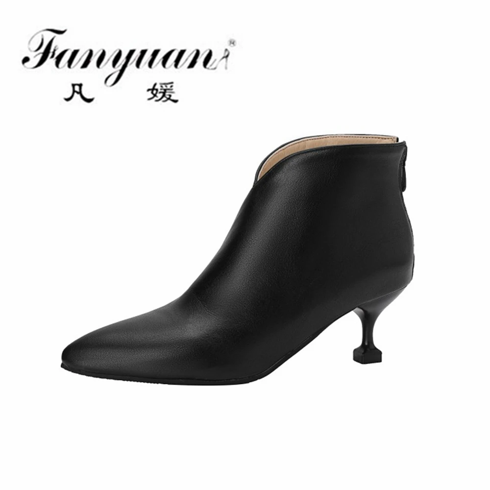 

Модные новые женские ботильоны Fanyuan из искусственной кожи на толстом высоком каблуке осенне-зимняя женская обувь сексуальные ботинки с ост...