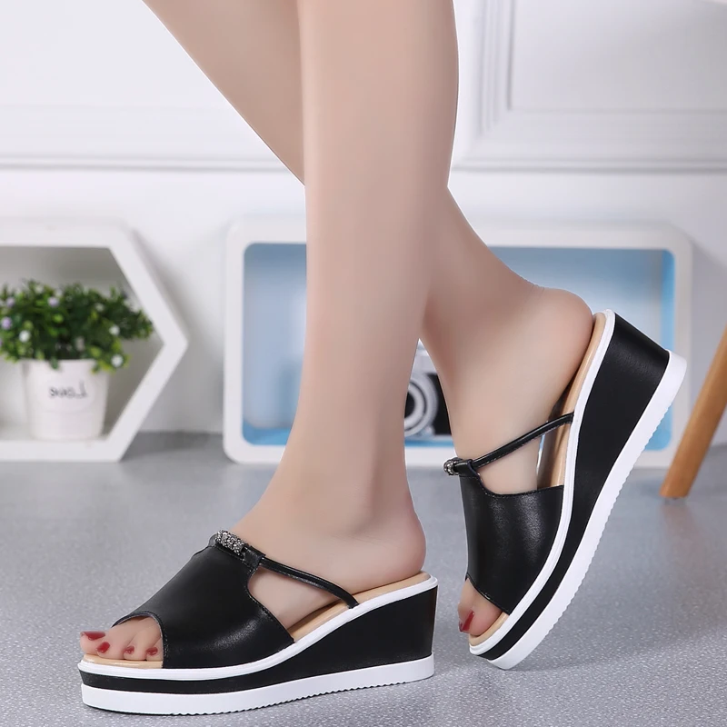Женские босоножки на платформе сандалии из искусственной кожи высоком каблуке и