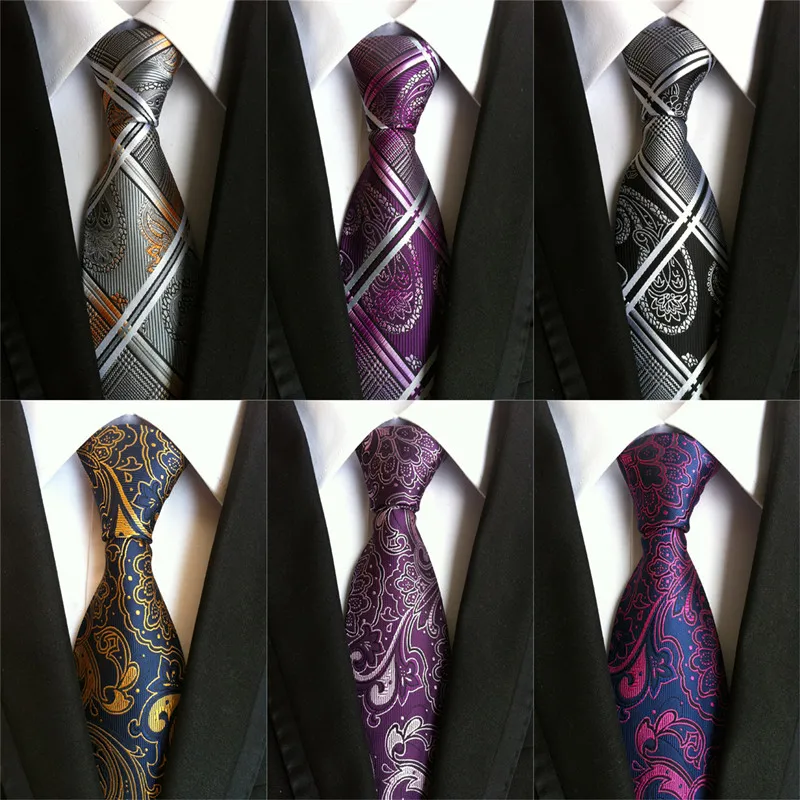 Галстук Пейсли для мужчин шелковый галстук 8 см синий однотонные Галстуки