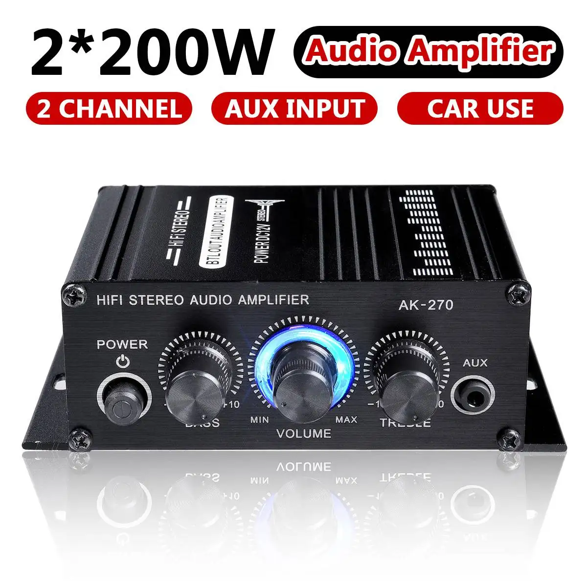 Усилитель мощности AK270 400 Вт 12 В Hifi стерео домашний автомобильный бас Аудио Amp