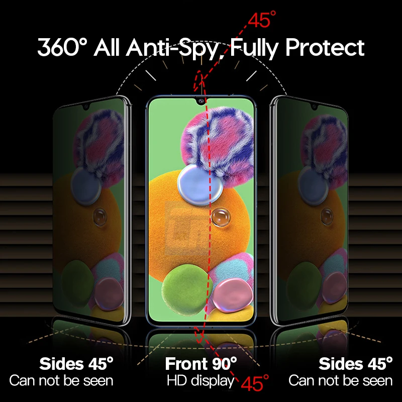 50D Full Anti Spy Protective Glass for Samsung S10E A51 A71 A52 A53 A21S S10 Lite M31 M51 A50 A40 A31 Privacy Screen Protector