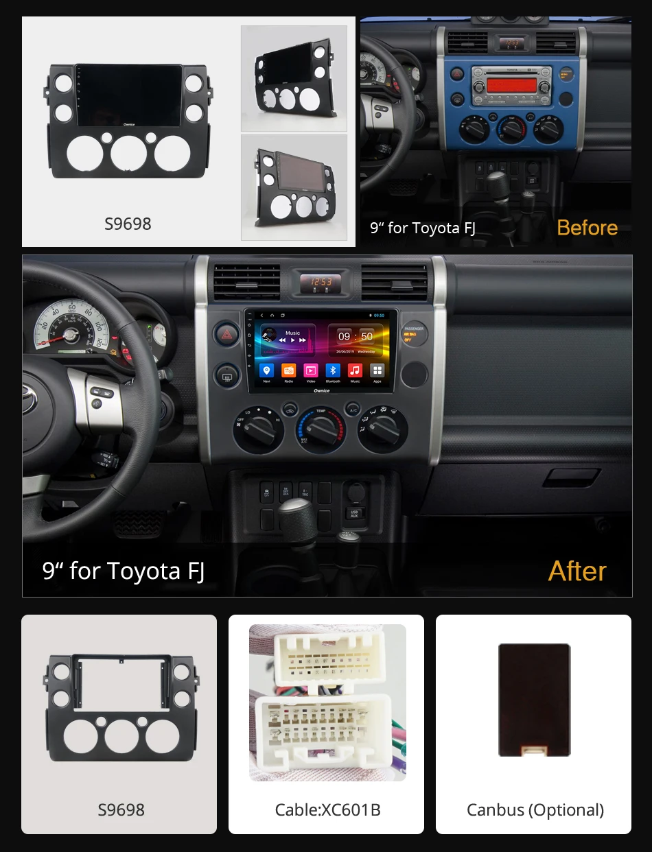 Ownice GPS Navi головное устройство плеер k3 k5 k6 для 2007 2008 2009-2018 Toyota FJ CRUISER Android 9 0 2din