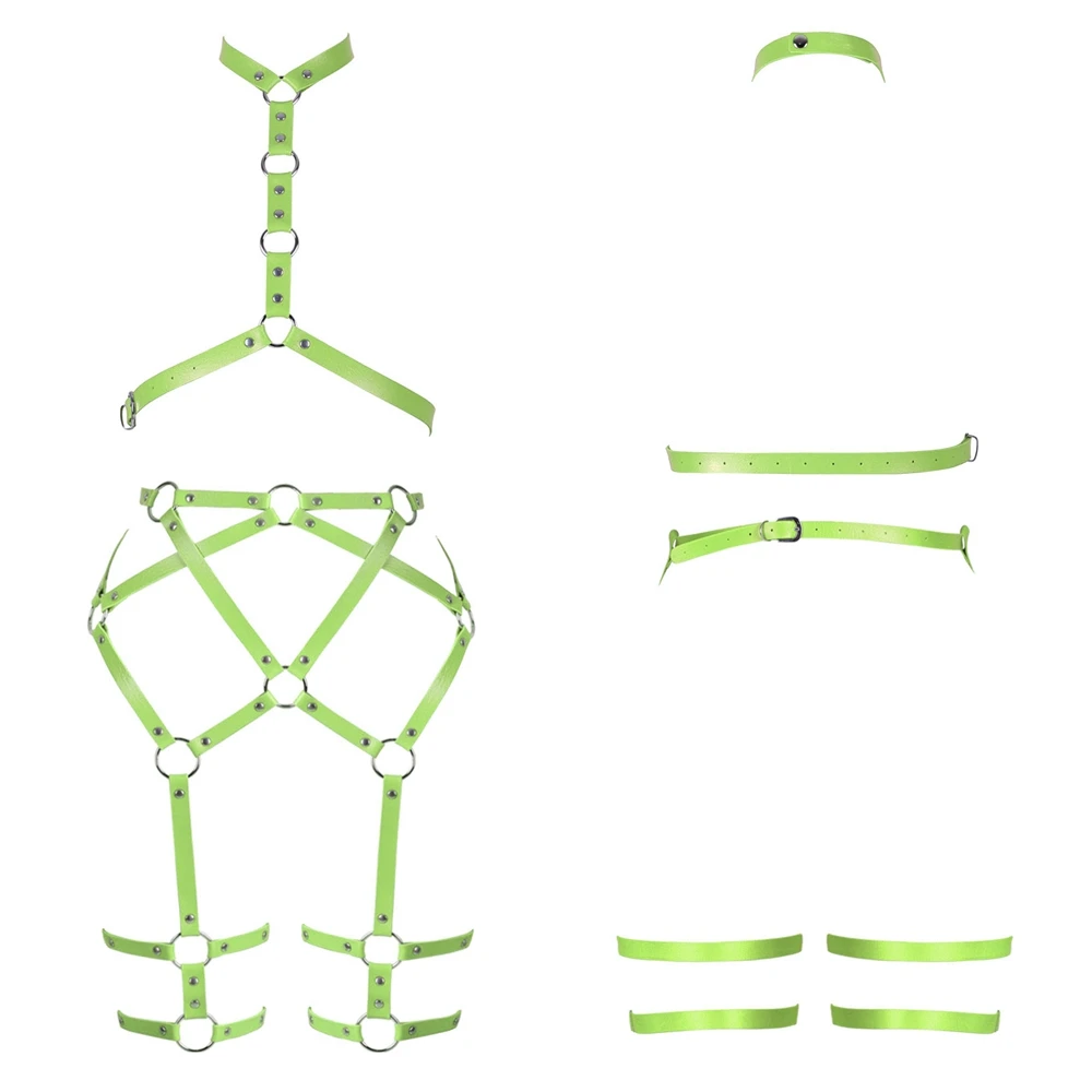 Женское нижнее белье фетиш кожаная портупея аксессуары БДСМ бандаж комплект