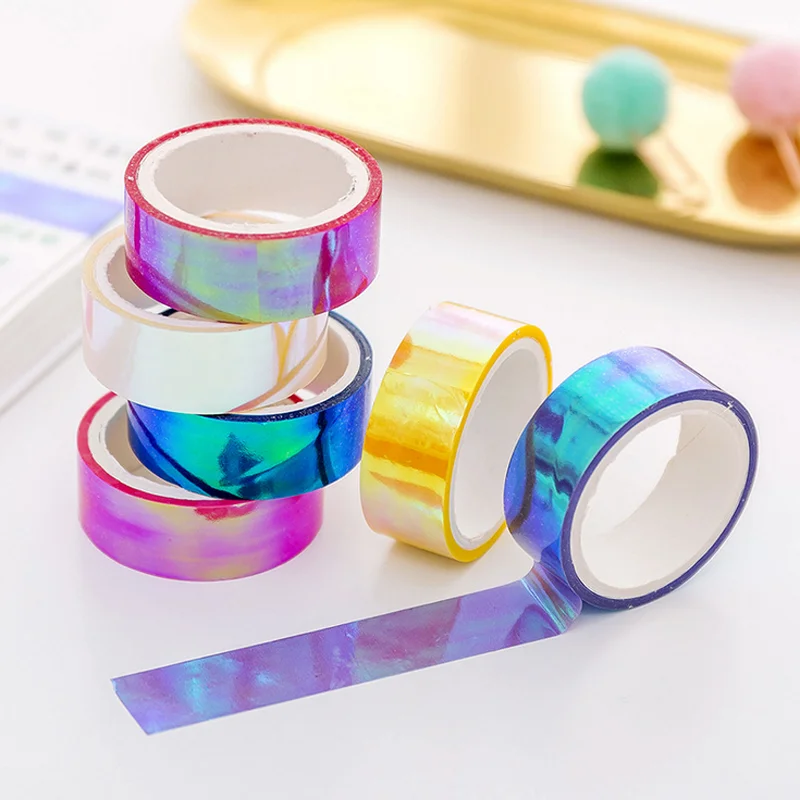 5X 1,5 см* 3 м Blingbling Лазерная клейкая маскирующая декоративная лента Сделай Сам блокнот декоративные украшения