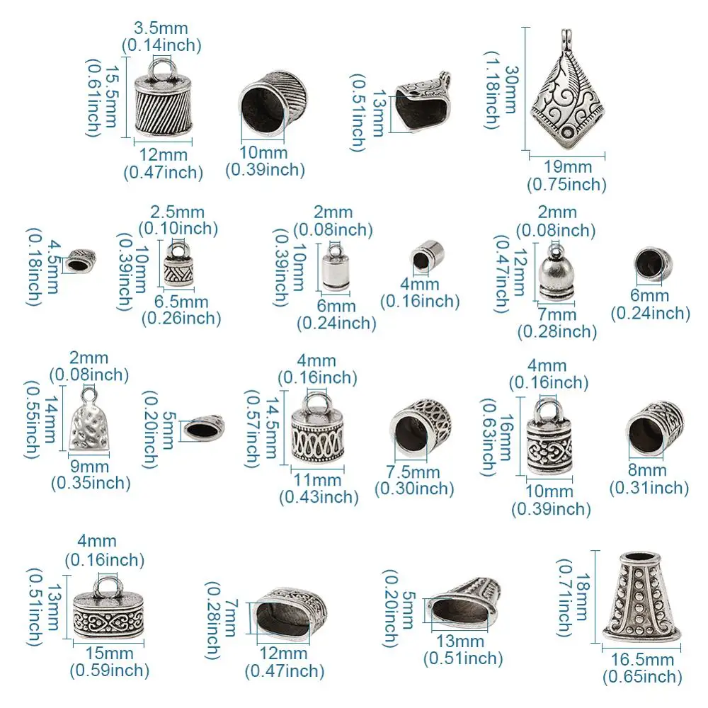 100 шт./кор. Тибетский Стиль сплав шнур концы кисточки кожаный Конец Обжимные