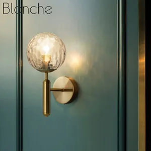 Стеклянный настенный светильник прикроватный настенный светильник современный бра для спальни гостиной скандинавский промышленный бар проход светильники Е14