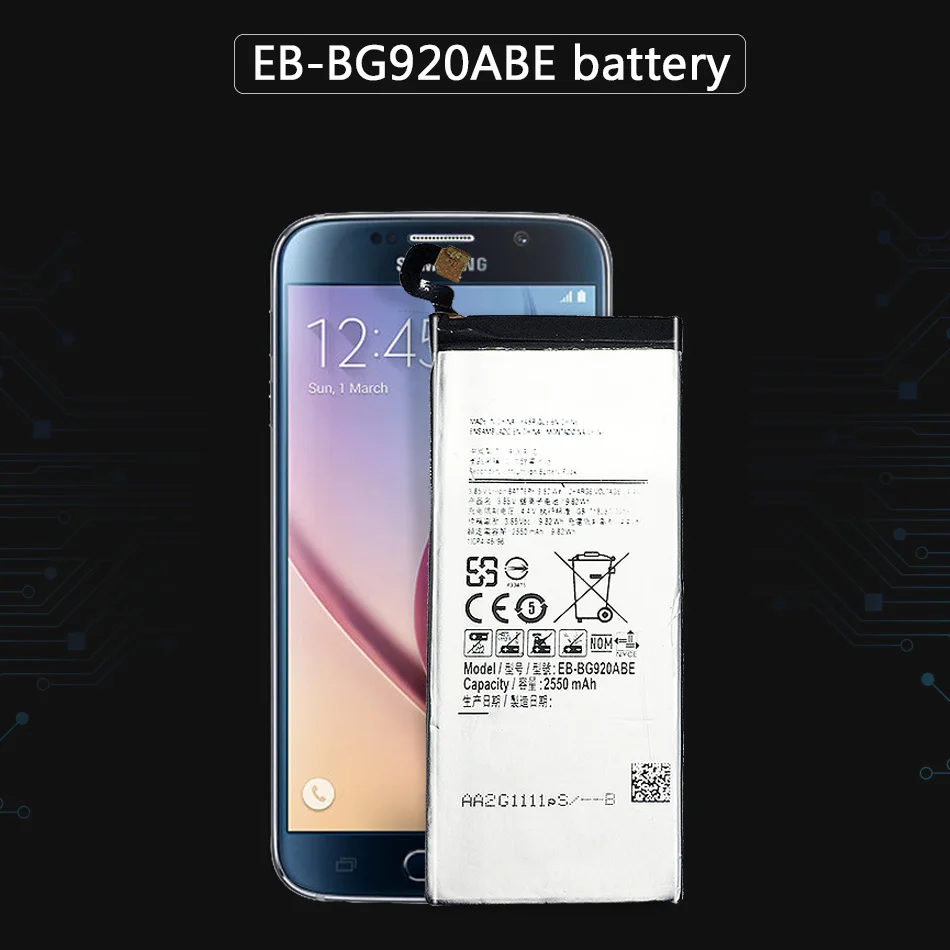 Мобильный телефон Аккумулятор для Samsung GALAXY S6 SM G920 G920F G920i G920A G920V G9200 G9208 G9209