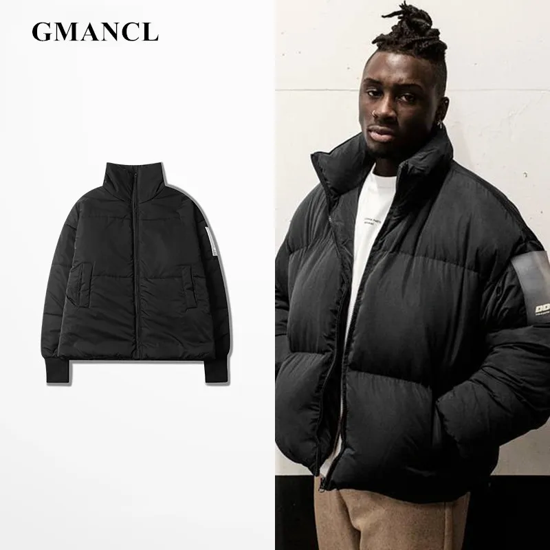2019 зимняя мужская черная теплая Толстая парка с высоким воротником куртки