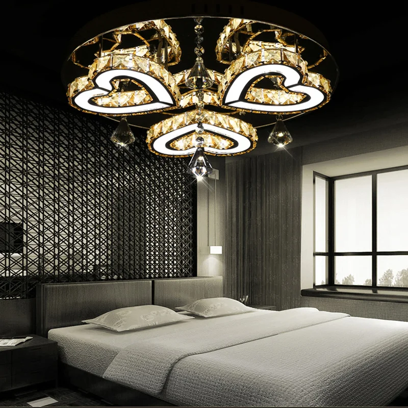 Роскошные современные Lustre De хрустальный потолок светодиодная хромированная