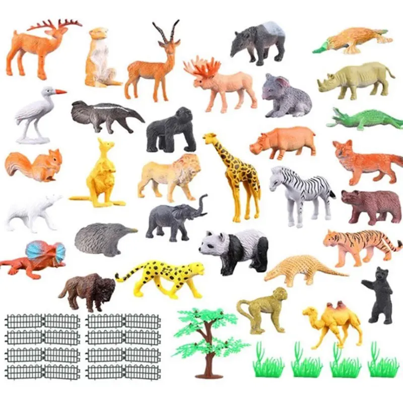 

Wild Jungle Zoo Animal Models Plasti Action Figures Targe Panda Lion Collection Model Doll Educational toys for children Gift
