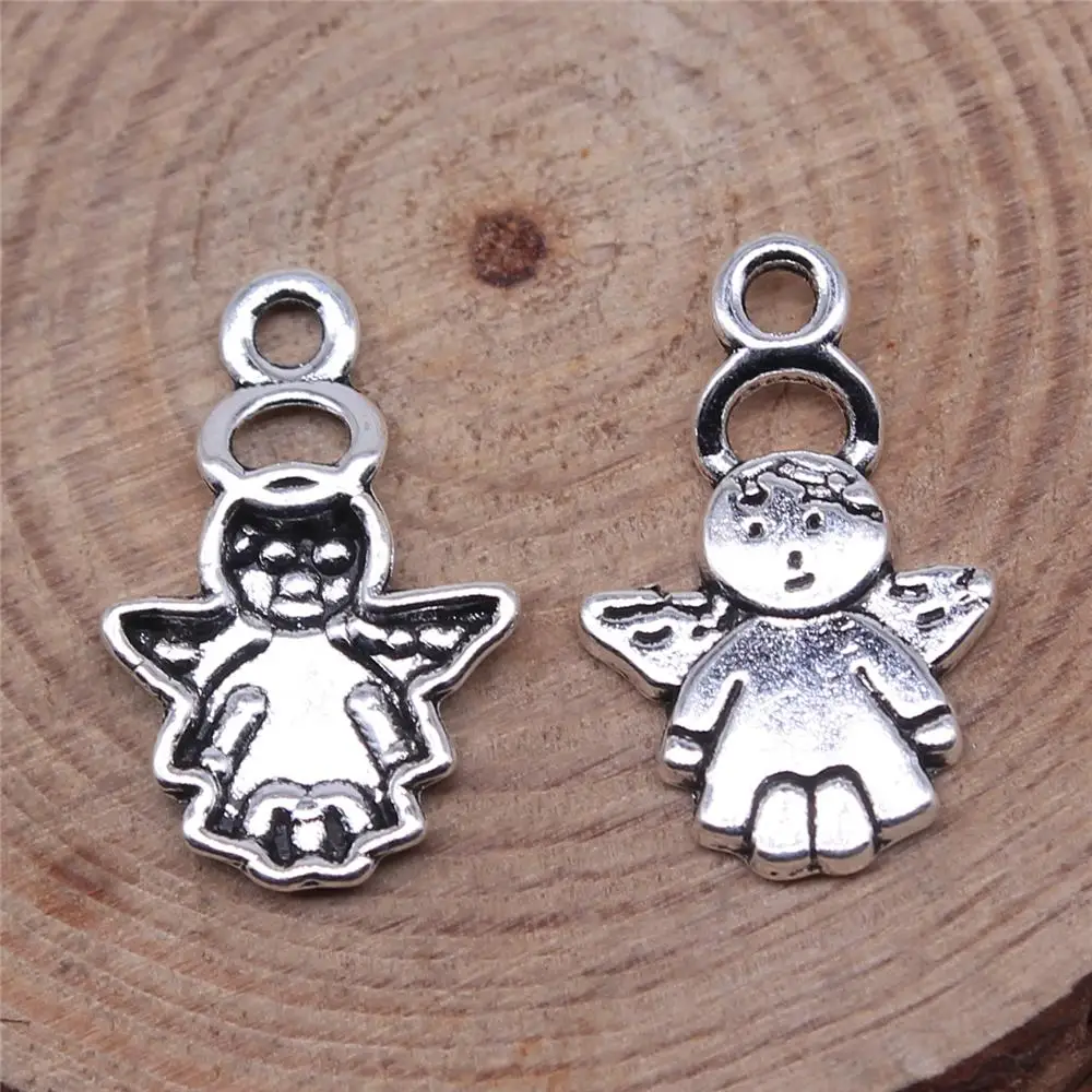 

Earring Charms For Jewelry Making 40pcs Angel Charms 19x13mm Antique Silver Plated