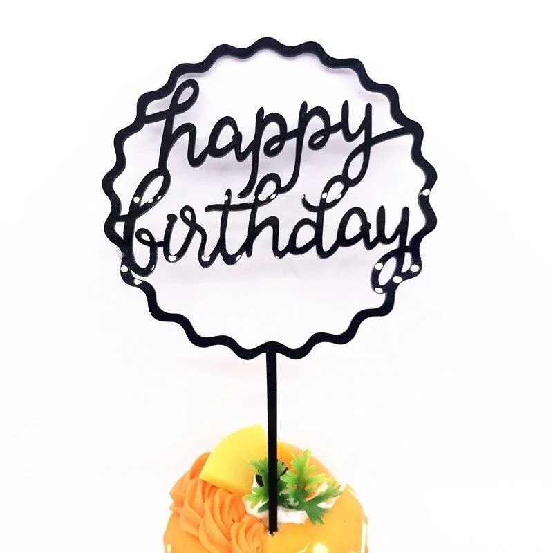 

1Pcs Acrylic Cake Topper Happy Birthday Letters LOVE Birthday Cake Decoration Tools Top Flag Kids Party Supplies Glitter