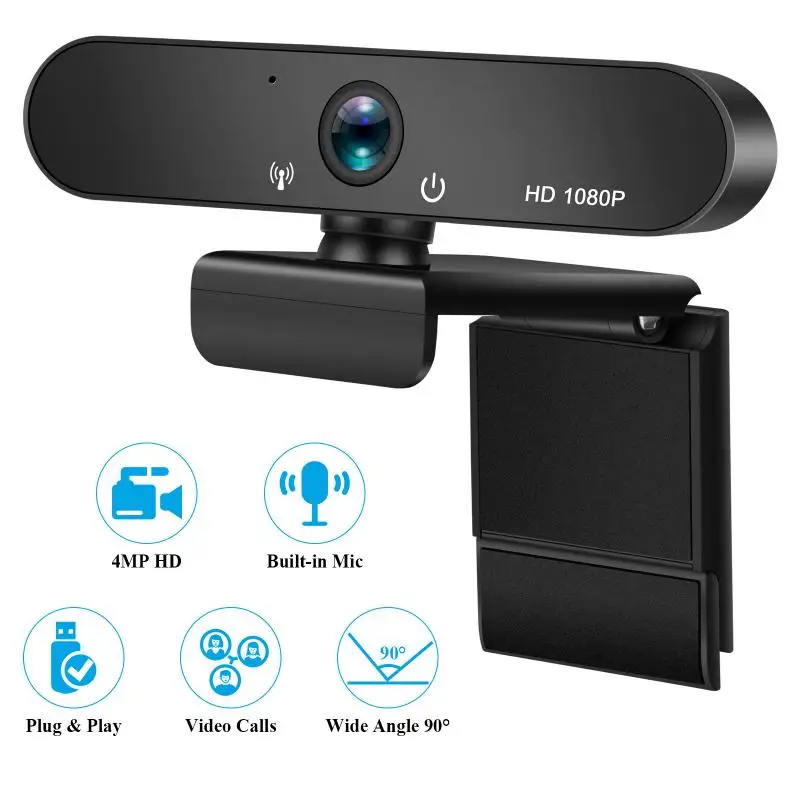 

HD 1080P Webcam Built-in Dual Mics Smart Web Camera USB Pro Stream Camera For Desktop Laptops PC Game Cam For Ios Windows 8/7/10