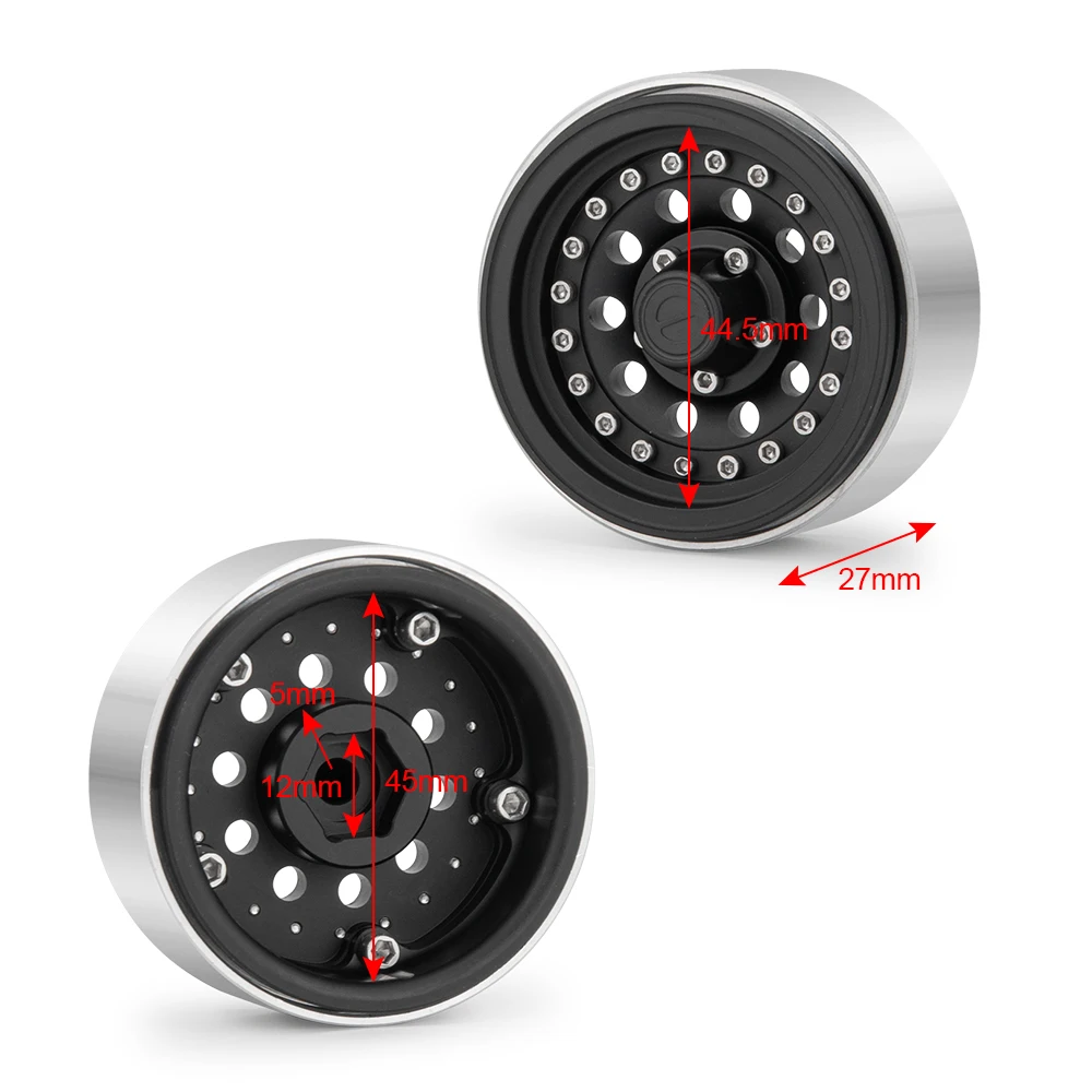 AXSPEED 4 шт. Beadlock Колесные диски 1,9 дюймов#57 для 1/10 SCX10 часть автомобильных аксессуаров