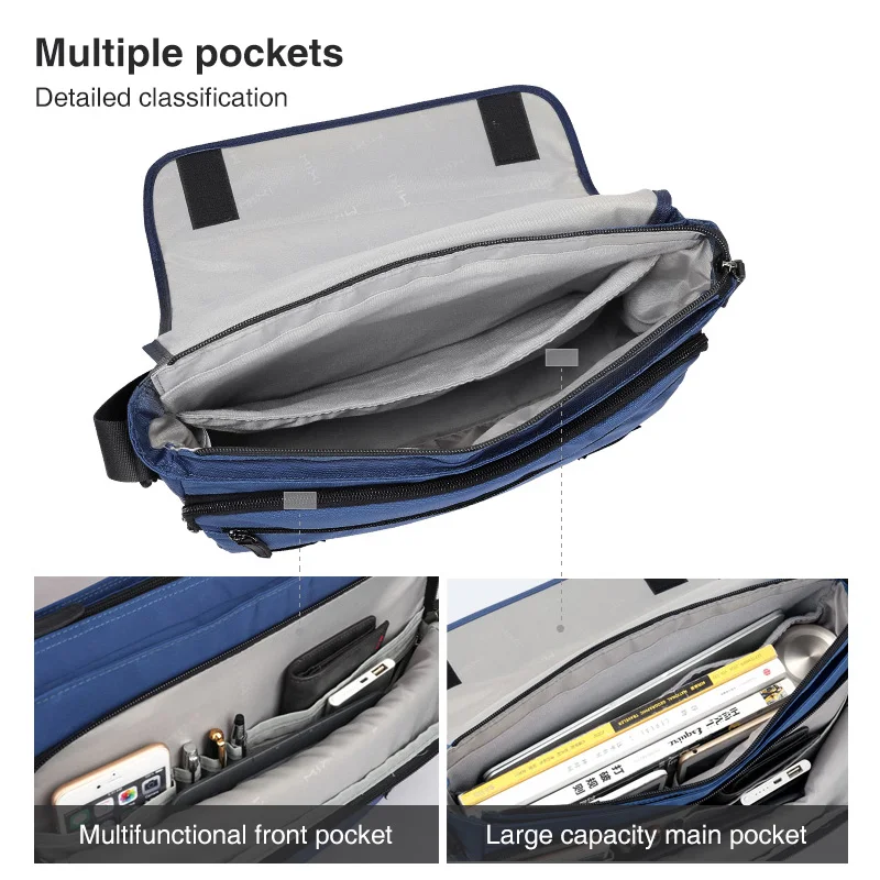 mixi fashion men crossbody bag messenger casual shoulder school bags black blue gray 12 14 inch free global shipping