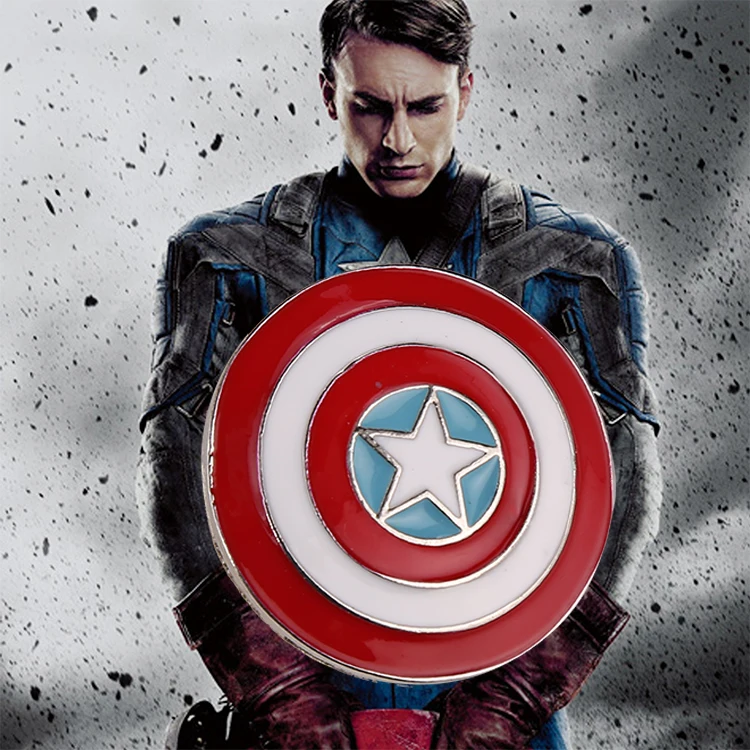 

America Soldier Brooch Logo Superhero Steve Star Flag Enamel Shield Weapon Pin Badge Fashion Movie Jewelry Men Women Wholesale