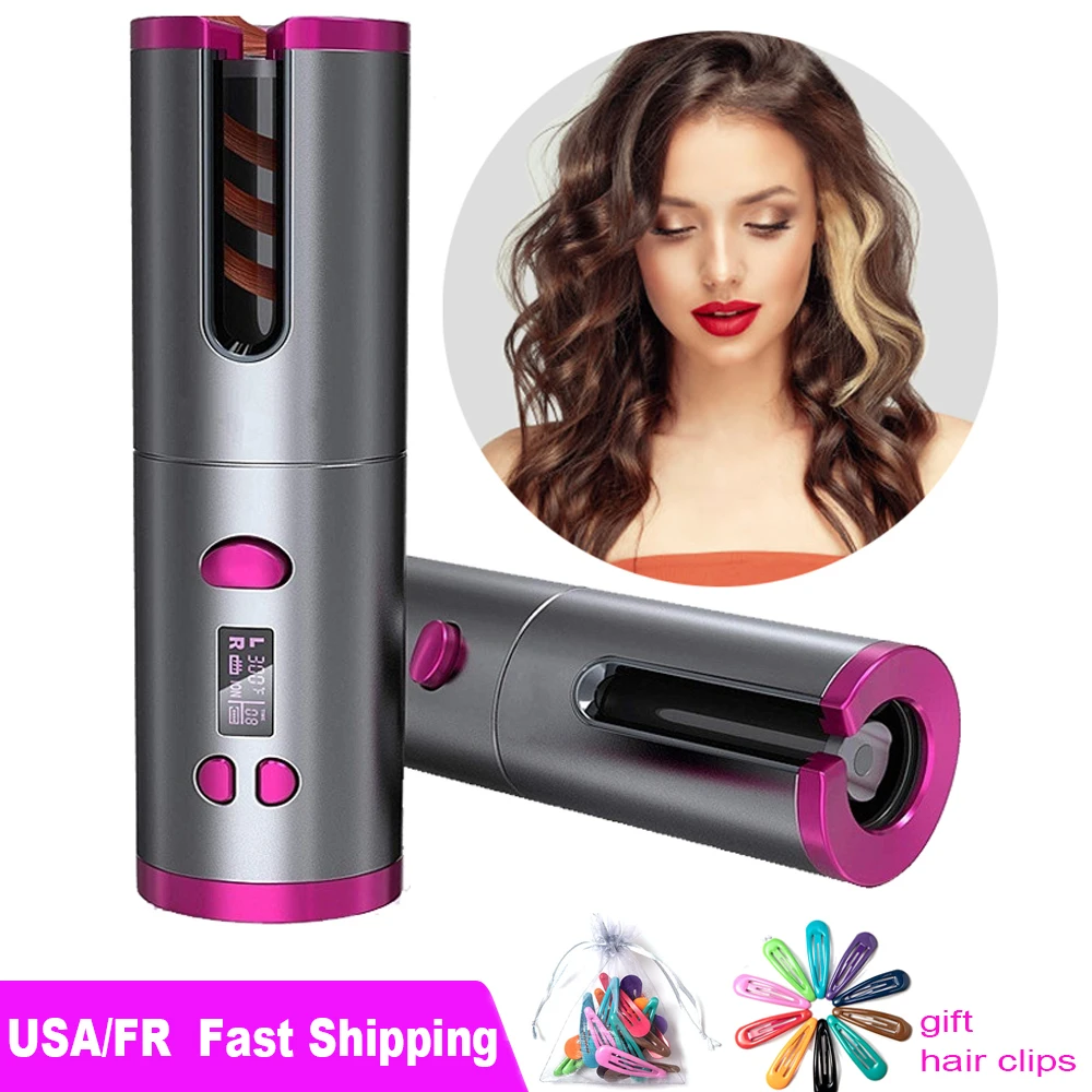 

Cordless Automatic Hair Curler Wireless USB Rechargeable Hair Curling Iron Portable Ceramic Air Curler Hair Crimper Curl Tools