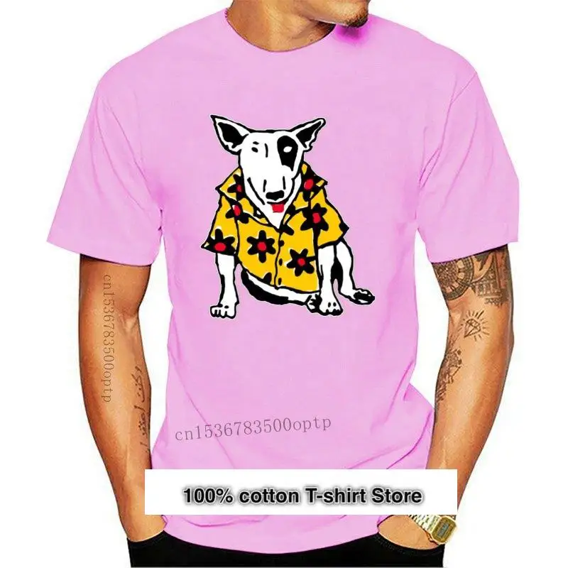 

Camiseta de moda para hombres y mujeres, camisa de moda con dibujos de perro de dibujos animados, Spuds, Bull Terrier
