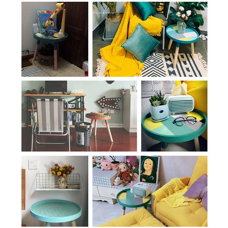 

Small Fresh Mini Coffee Tables Creative Wood Low Round Tables Living Room Home Furniture Home Decoration Accessories