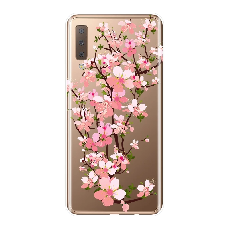 Чехол для телефона Samsung Galaxy A6 A8 Plus 2018 A5 A7 мягкая силиконовая розовая задняя крышка