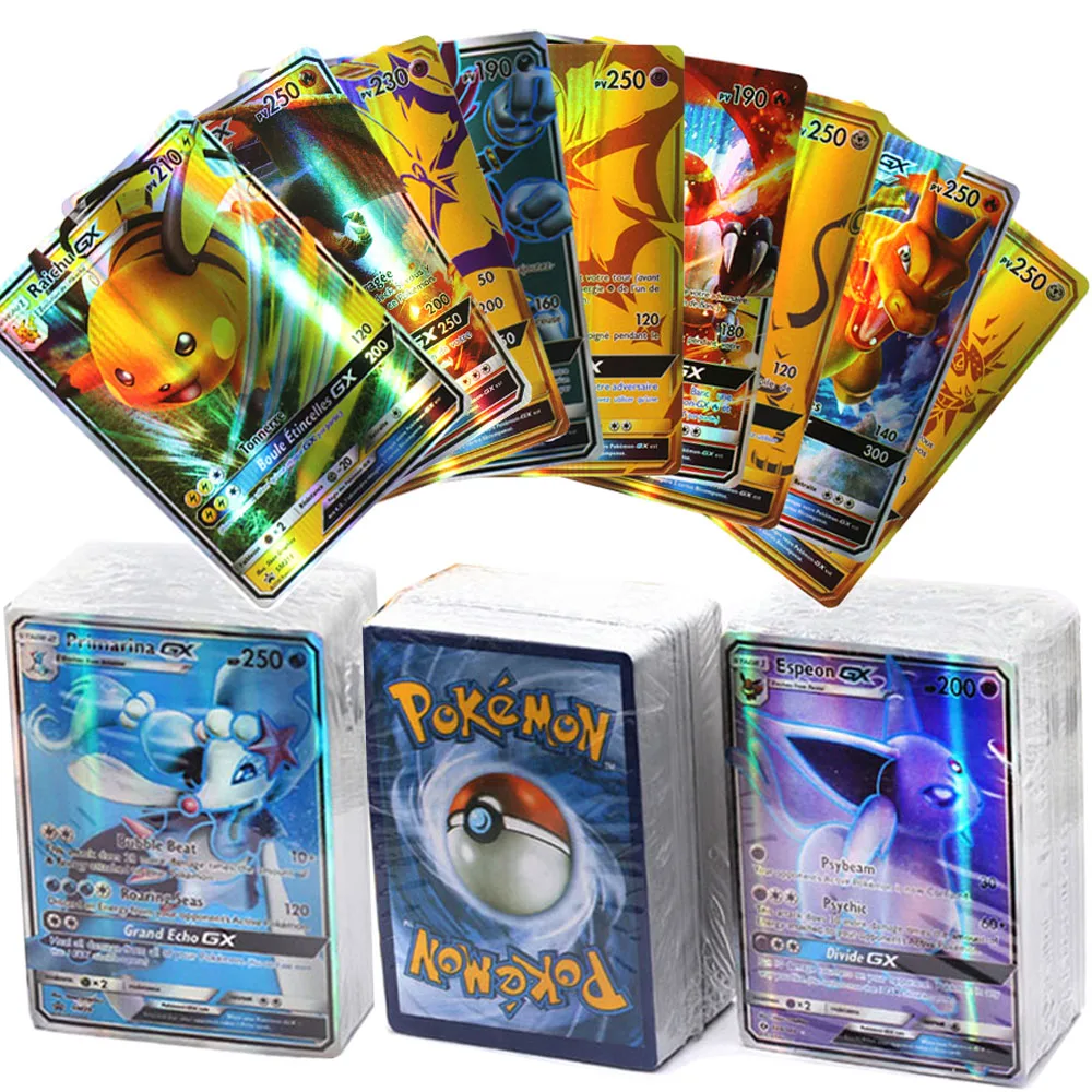 Juego de cartas coleccionables de Pokemon franc&eacute;s para ni&ntilde;os, juego de cartas de Pokemon de alta calidad, lote de 10 Uds.-0