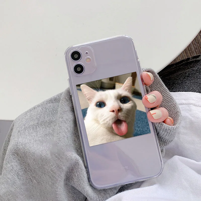 Чехол для IPhone 12 прозрачный чехол 11 Pro Max X Xr Xs 6 6s 7 8 Plus с мультяшным рисунком кота