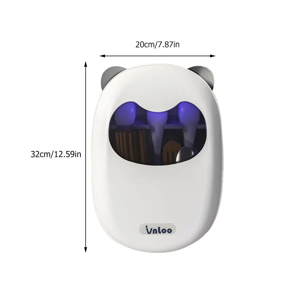 

Wall Mounted Cutlery Storage Rack UV Sterilization Chopstick Spoon Fork Holder Caddy Kitchen Tableware Storage Box