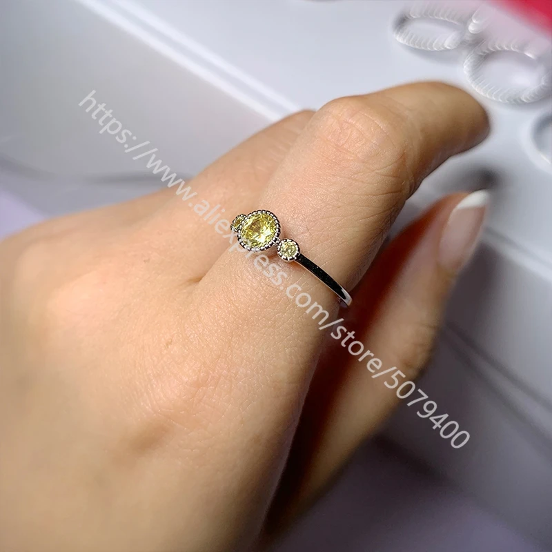

Classical round Citrines Ring white gold color plated Ring Yellow CZ Ring Boho Jewelry Womens Ring Gift for Sis cubic zirconia