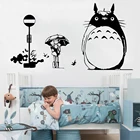 Японская Настенная Наклейка Totoro, аниме наклейка для детской стены, украшение для детской комнаты, мультяшная детская роспись с сопровождением