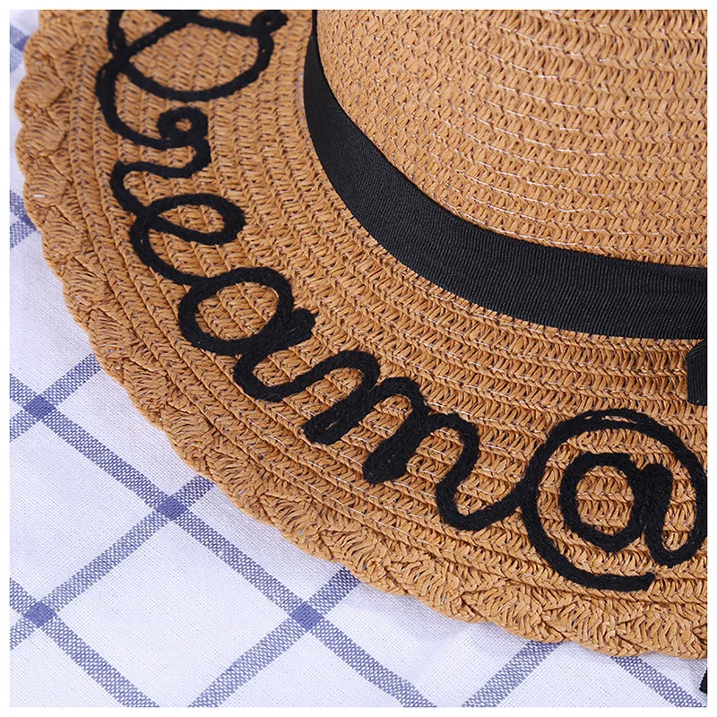 

Parent-child Sun Hat Cute Children Sun Hats Bow Hand Made Women Straw Cap Beach Big Brim Hat Casual Girls Summer Cap Gorras
