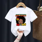 Черная африканская американская детская футболка с принтом для мальчиков и девочек, детская летняя кавайная смешная одежда в стиле Харадзюку, Маленькая детская одежда, Прямая поставка