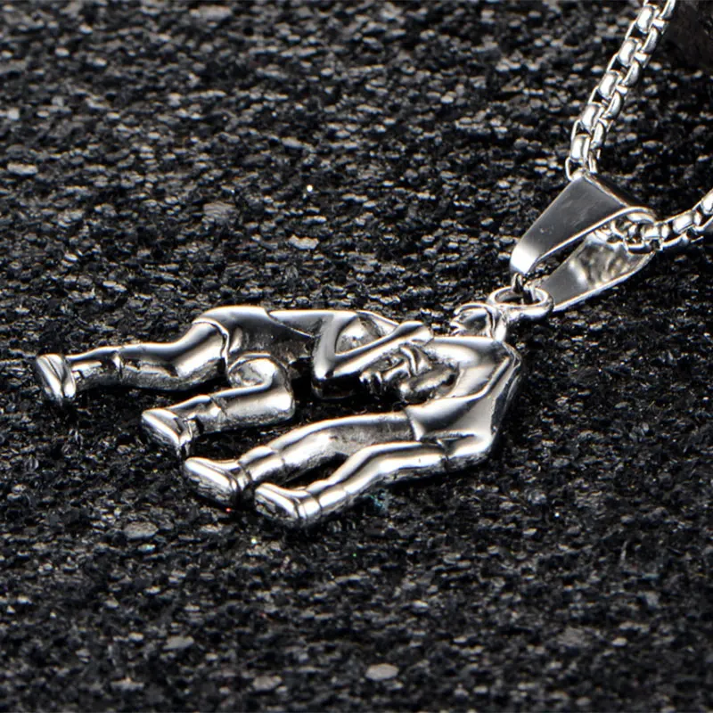 Ожерелье с подвеской для мужчин колье из нержавеющей стали фитнеса бодибилдинга
