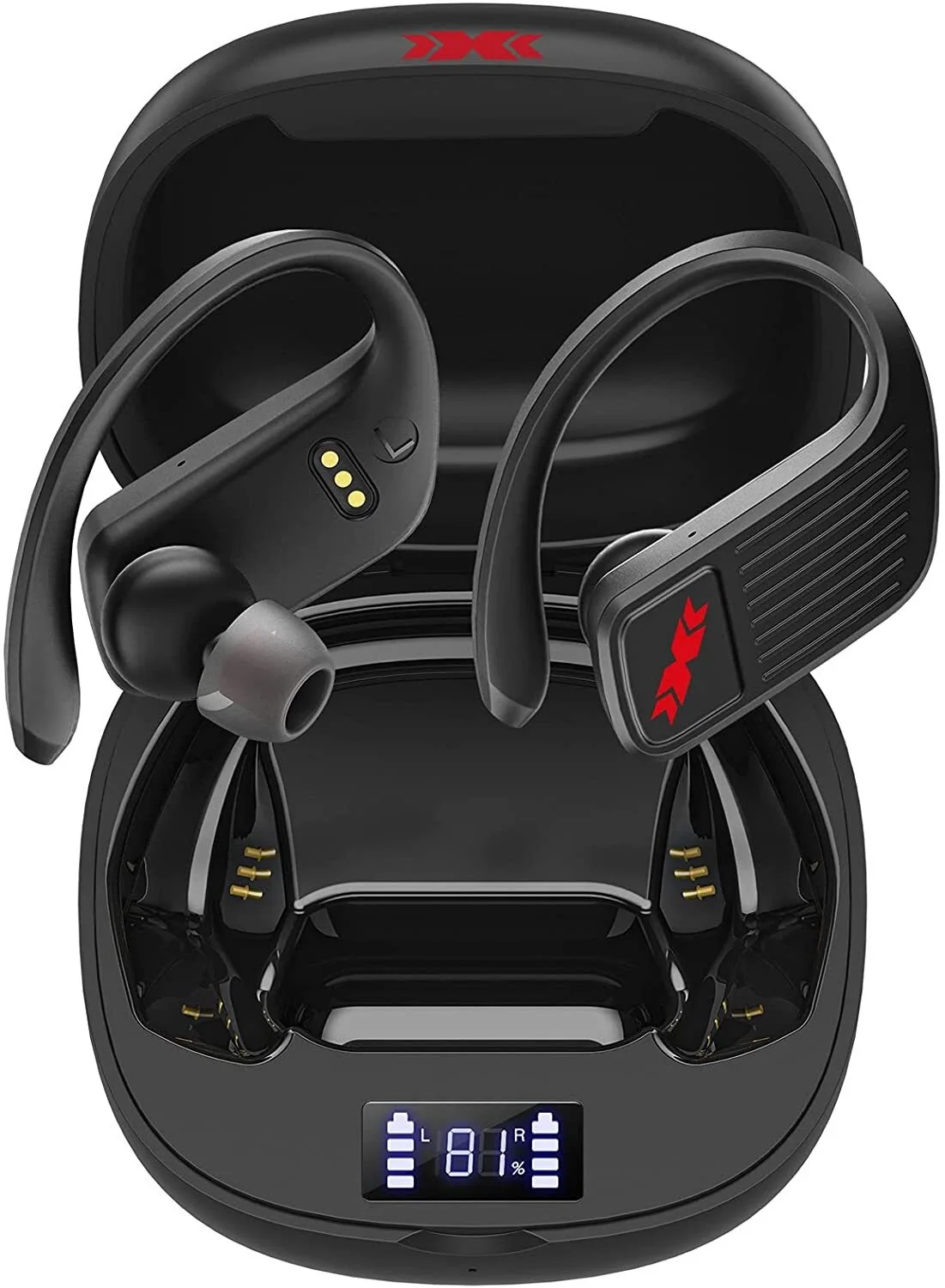 

Беспроводные наушники ZUIDID с Bluetooth, наушники-вкладыши с зарядным чехлом, цифровой светодиодный интеллектуальный дисплей, IPX6 Bluetooth 5,0 наушники