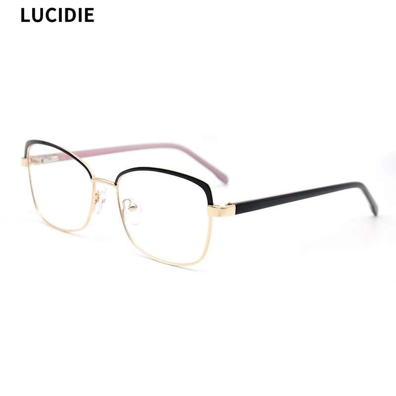 

LUCIDIE 2020 Summer New Women Metal Square Glasses Frame Clear Lens Eyeglasses Computer Glasses Improve Comfort Eyewear for Lady